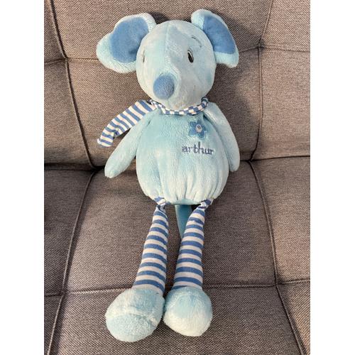 Peluche Doudou Souris Bleu Arthur Et Lola Bebisol