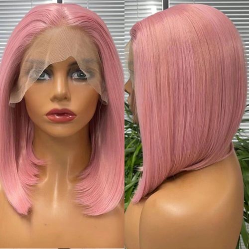 Perruques Synthétiques Courtes Ondulées Pour Femmes,Perruques Avant En Dentelle,Installation Gratuite,Fibre Haute Température,Arc-En-Ciel,Cheveux Naturels À La Mode,03/Cosplay - Type 250-Zy-Fs