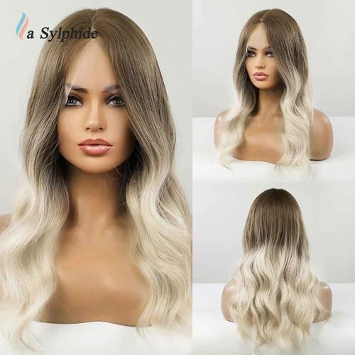 La Sylphide-Perruque Lace Front Synthétique Pour Femme,Perruque Blonde Longue Ondulée,Cosplay Party,Perruques Lace 03/Natural,Cheveux Heat Degré - Type Bl11005-1 