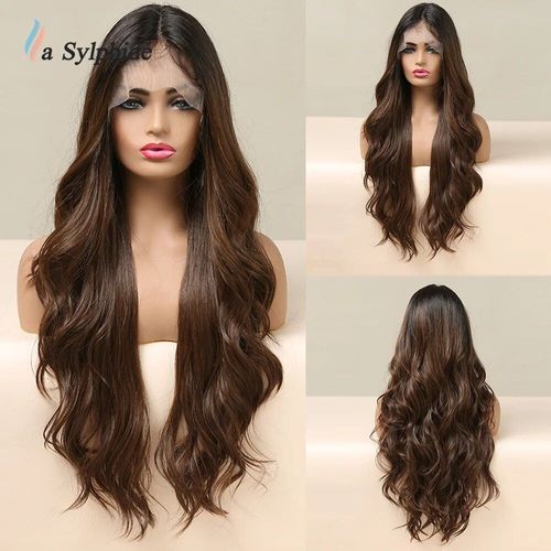 La Sylphide-Perruque Lace Front Synthétique Pour Femme,Perruque Blonde Longue Ondulée,Cosplay Party,Perruques Lace 03/Natural,Cheveux Heat Degré - Type Bl66070-1 