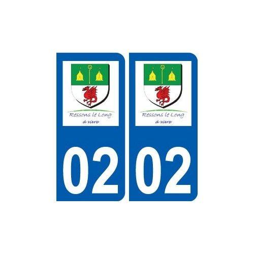 02 Ressons-Le-Long Logo Ville Autocollant Plaque Sticker - Arrondis