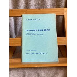 Debussy Première Rhapsodie Pour Clarinette Partition De Poche Ed. Durand & Cie