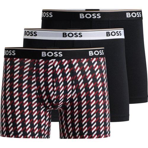 Lot De Trois Boxers Longs En Coton Stretch Avec Logosm,L,S,Xl,Xxl