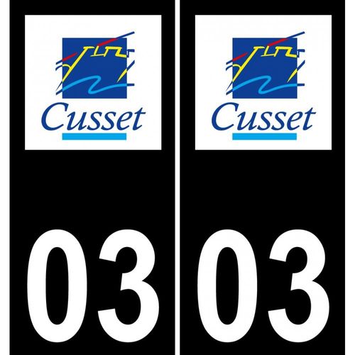 03 Cusset Logo Autocollant Plaque Immatriculation Auto Ville Sticker - Droits