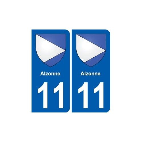 11 Alzonne Blason Ville Autocollant Plaque Stickers - Arrondis