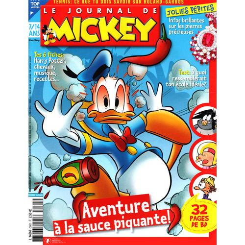 Le Journal De Mickey, N° 3561 Septembre 2020 : Aventure À La Sauce Piquante ! ; L'école Idéale ; Les Pierres Précieuses ; Tennis, Roland Garros