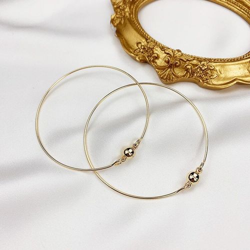 Bracelet Rond À Boucle Magnétique Plaqué Or 18k, Anneau Simple, À La Mode, Fait À La Main, Matériau Plaqué Or