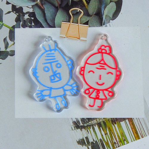 Pendentif Acrylique Pour Boucles D'oreilles, Mignon, Personnalité, Transparent, Couleur Pour Garçon Et Fille, Bijoux Faits À La Main, Accessoires