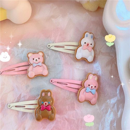 Pince À Cheveux Pour Fille, 2 Pièces/Ensemble, Nouvelle Version Coréenne, Simple, Ours Lapin Bb, Clip Latéral, Babby, Coiffure D'animal De Dessin Animé