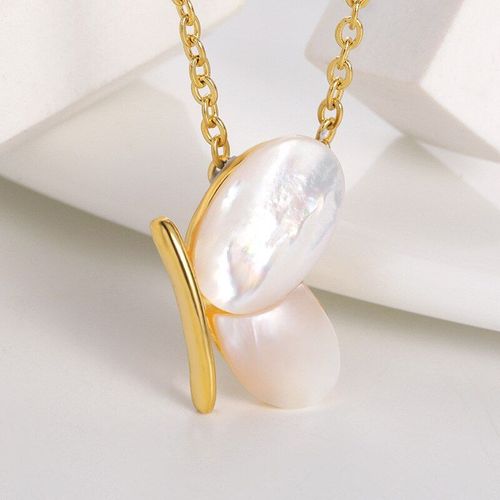 Collier Aile De Papillon En Coquillage Naturel, Élégant, Pendentif En Nacre, Serpillière Pour Fête De Mariage, Bijoux D'anniversaire Pour Femme Et Petite Amie