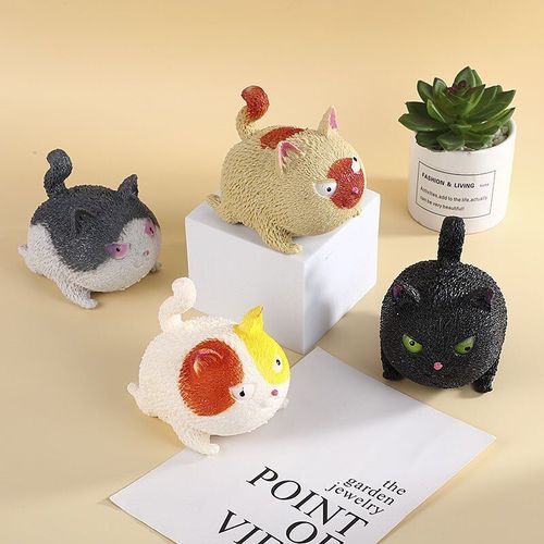 Jouet À Presser En Forme De Chat, 1 Pièce, Grand Visage, Dessin Animé, Chat En Colère, Doux, Pincement, Décompression, Anti-Stress Pour Enfants Et Adultes