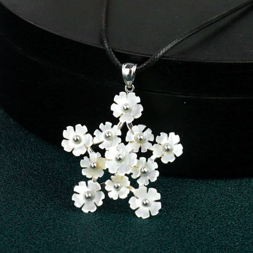 Pendentif En Coquillage Naturel Pour Femme, Collier Exquis, Mignon, Fleur, Coquille Naturelle, De Haute Qualité, Perle Blanche, Sakura, Pêche, Hiver, Doux, Bijoux, Cadeau