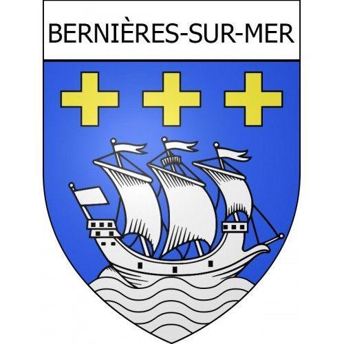 Bernières-Sur-Mer 14 Ville Stickers Blason Autocollant Adhésif - 12 Cm