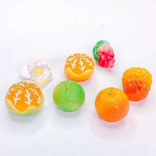 Breloques En Forme De Fruit, Orange, Raisin, Boucles D'oreilles, Boucles D'oreilles, Accessoires, Collier, Composant De Fabrication De Bijoux, Bricolage, Matériel Fait À La Main, 10 Pièces