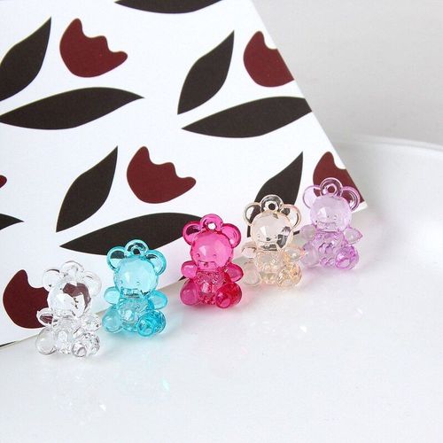 Ours En Peluche En Forme De Symphonie, Transparent, En Trois Dimensions, Pendentif, Bijoux Faits À La Main, Boucles D'oreilles, Accessoires, Diy, Corée