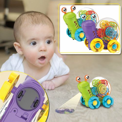 Jouet Électrique Universel Rotatif D'escargot De Dessin Animé, Modèle De Voiture Avec Lumière Fraîche, Lampe De Projection De Musique, Jouets Cadeaux