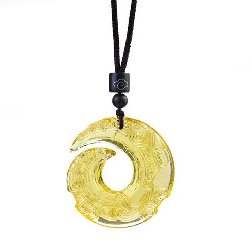 Collier Chinois Pour Femme, Bijou En Cristal, Couleur Jaune, Glaçure, Pendentif Porte-Bonheur, Topaze, Chaîne De Pull, Cameo, Spirale De Verre
