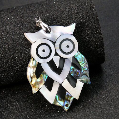 Pendentif De Hibou En Coquillage Général, Collier En Nacre, Oiseau De Minéraux, Balai À Franges, Ormeau, Breloques Paua, Artisanat, Cadeau Pour Femme