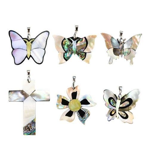 Pendentif De Luxe En Coquillage D'ormeau Pour Femme, Collier De Fleur En Nacre, Accessoire De Fabrication De Bijoux, Serpillière Croisée, Fait À La Main