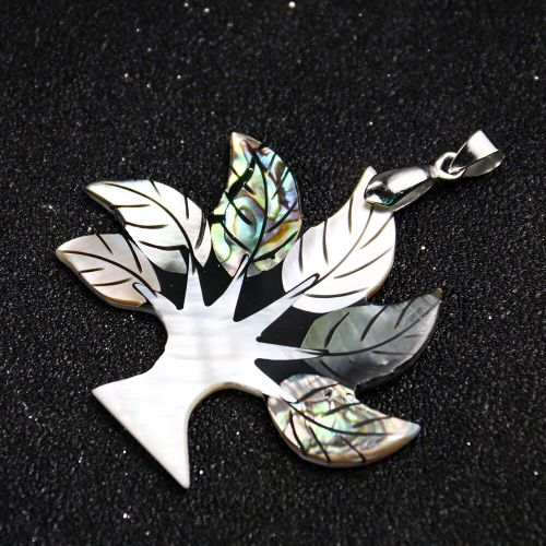 Pendentifs En Feuille De Coquillage Noir Pour Femmes, Véritable Abalone, Arbre De Vie, Breloques, Collier, Nacre, Serpillière, Coquillage, Fabrication De Bijoux, Cadeaux