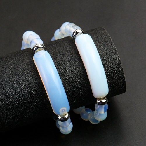 Bracelet Imitation Opale En Cristal De Verre Blanc, 8mm, Perle D'énergie, Quartz, Chakra, Guérison, Yoga, Méditation, Unisexe, Cadeau