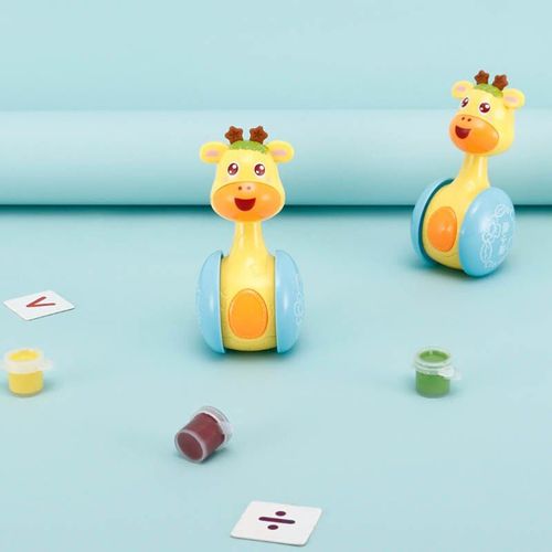 Jouet En Plastique Pour Bébé, 1 Pièce, Gobelet De Cerf Coulissant, Hochets, Jouets Pour Enfants, Apprentissage Précoce, Poupée En Plastique, Joli Cadeau