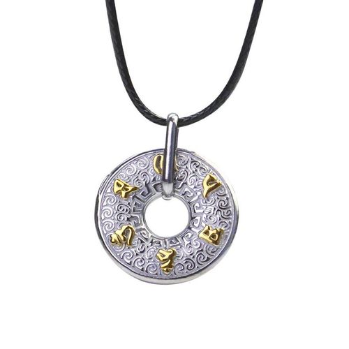 Collier Rétro En Acier Titane Doré Om Mani Padme Hum, Pendentif En Spirale En Cercle De Donuts, Bouddhiste, Yoga, Méditation, Cadeau, Bijoux