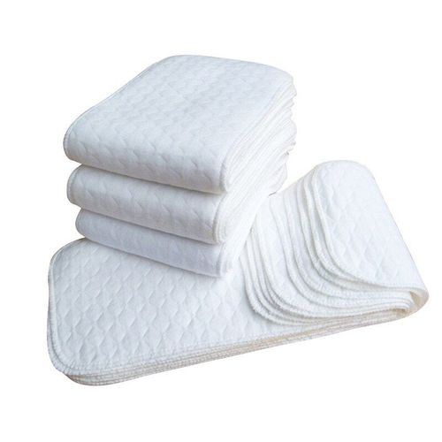 Couches Réutilisables Pour Bébés, Inserts De Soins Lavables, 3 Couches Écologiques Pour Nourrissons, Tissu En Coton, Couche-Culotte Blanche, 2 Pièces/Paquet