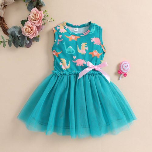 Robe D'été Pour Bébé Fille, Motif Floral, Sans Manches, En Gaze, Tenue De Princesse, Vêtements De Plage, De Fête, Pour Enfant De 1 À 6 Ans
