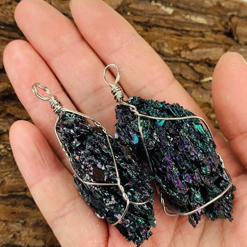 Pendentif En Pierre De Quartz Minéral Naturel, Cristal De Jet, Collier De Grappe Aurora, Fabrication De Bijoux, Spécimen De Décoration De Maison De Guérison