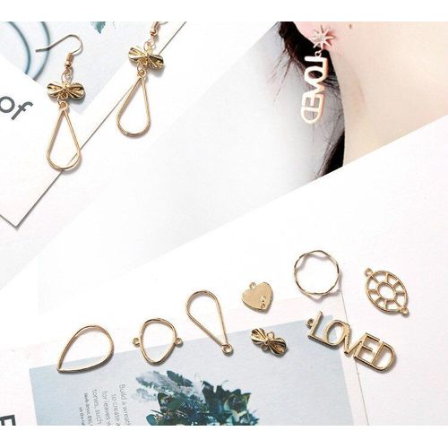 Pendentif En Forme De Goutte D'eau En Alliage, 8 Pièces, Pendentif Anglais, Ornements Faits À La Main, Boucles D'oreilles, Accessoires Bijoux, Composants De Recherche