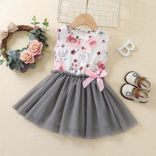 Robe D'été Pour Bébé Fille, Motif Floral, Sans Manches, En Gaze, Tenue De Princesse, Vêtements De Plage, De Fête, Pour Enfant De 1 À 6 Ans