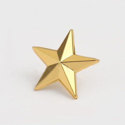 Badge De Soldat Plaqué Or, Petite Étoile Pentagramme À Cinq Branches, Grade De Rang, Collier, Sac À Revers, Chapeau, Épingles De Chemise, Accessoires 2 Pièces