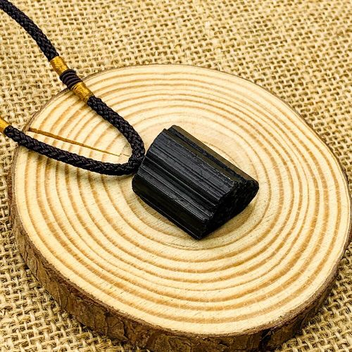Collier En Pierre De Tourmaline En Cristal Noir Naturel, Pendentif En Talite Brute, Prisme Verdelite, Bijoux Masculins, Spécimen De Minerai De Brasinan