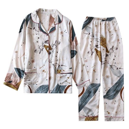 Pyjama 2021 Viscose À Manches Longues Pour Femme, Pantalon Simple Et Long, Costume Pour Service À Domicile, Printemps Été 100%