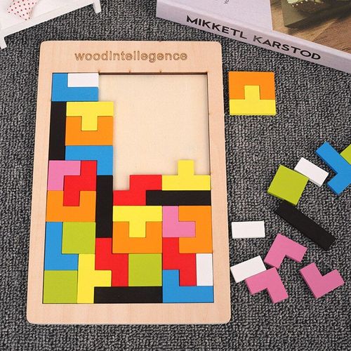 Puzzle Tetris En Bois Coloré Pour Enfants, Jouets Éducatifs Et De Grande Qualité, Cadeau Idéal, 2021