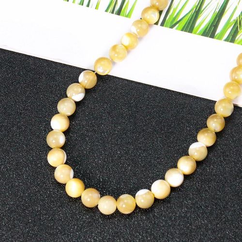 Perles Rondes En Coquillage Authentique Pour Femmes, 8mm, Perles Rondes En Nacre De Poisson De Mer, Collier, Serpillière, Chapelet De Prière, Bricolage, Fabrication De Bijoux