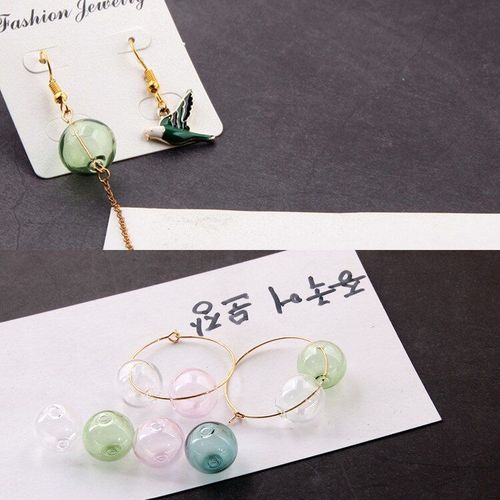 Boule De Verre De Cristal Multicolore, 2 Pièces, Accessoires Pour Boucles D'oreilles, Bijoux Faits À La Main, Ornements