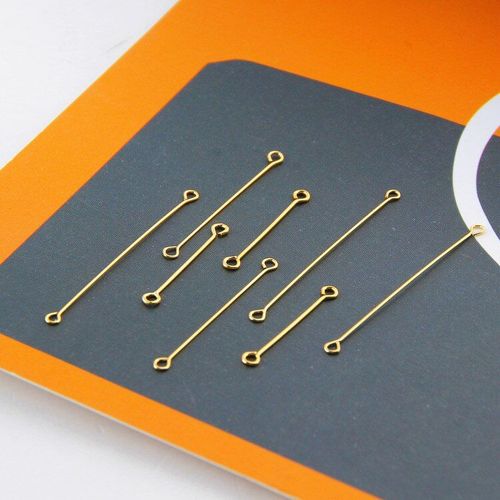 Bijoux À Faire Soi-Même, Plaqué Or Véritable, Double Trou, Aiguille, Crochet D'oreille, Épingle, Matériel Pendentif, Accessoires De Boucle D'oreille, 10 Pièces
