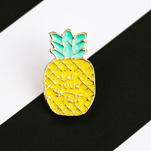 Broche En Émail Jaune En Forme D'ananas Pour Femme, Jolie Épingle En Forme D'oreille, De Fruit, De Collier, Sac À Dos, Revers En Denim, Meilleur Ami, Bijoux
