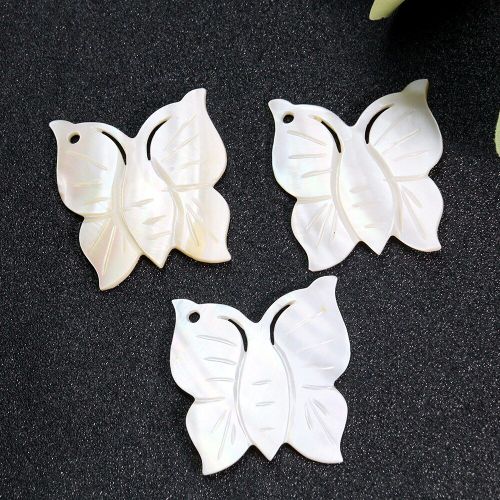 Pendentif En Nacre Véritable Pour Femme, 2 Pièces, Breloques En Forme De Papillon, Sculpture, Serpillière, Collier, Boucle D'oreille, Épingle À Cheveux, Fabrication De Bijoux