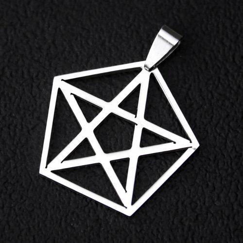 Pendentif Gothique En Acier Inoxydable Pour Femme, Wicca, Pentacle, Étoile, Pentagramme, Collier Démon, Magicien, Breloques Artisanales, Fabrication De Bijoux