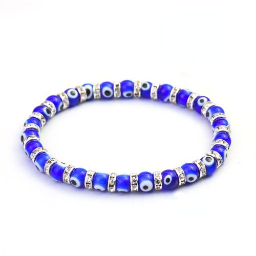 Bracelet Glaçure Colorée Pour Homme Et Femme, En Verre Bleu, Turquie, Mauvais ¿Il, Amulette En Zircon, Bijoux De Voyage, Cadeau, Vente En Gros