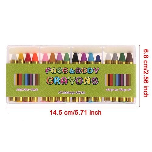 Crayons Pour Le Visage Et Le Corps Pour Enfants, Accessoire De Peinture, 16 Couleurs