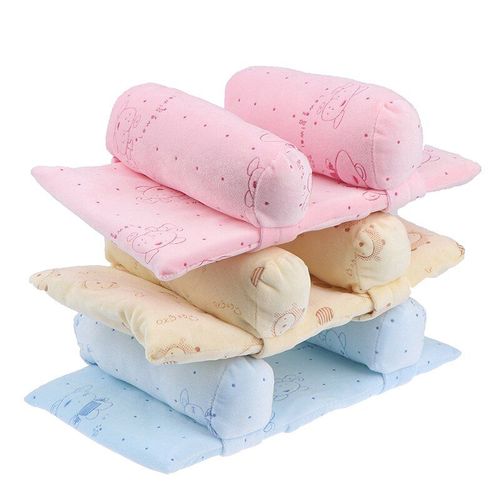 Oreiller Doux Pour Bébé, Empêche La Tête Plate, Anti-Roulis, Support De Couchage Pour Bébé, Oreillers En Coton, Oreiller Mignon Anti-Tête