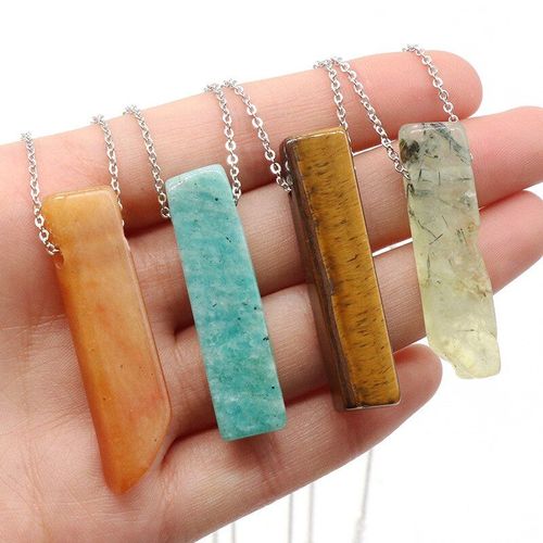 Collier En Cristal De Quartz Général, Pendentif Baguette, Améthyste Lapis Lazuli Kallaite Citrine, Collier En Pierre Précieuse, Bijoux De Guérison Pour Femmes