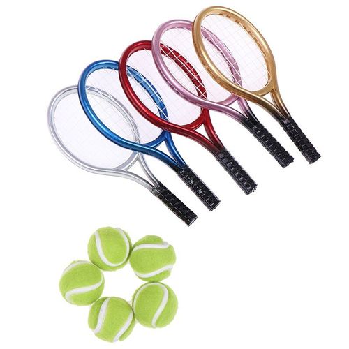 Mini Raquette De Tennis Pour Enfants, 2 Pièces, 1:6 /1:12, Miniature, Jardin, Cadeau, Maison De Poupée, Accessoire