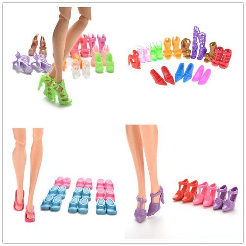 Sandales À Talons Hauts Pour Poupée Barbie, 1/10 Paires, Bottes À La Mode, Chaussures, Accessoires, Cadeaux De Noël, Choix Multiple