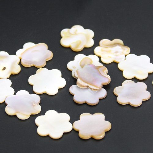 Breloques En Fleur De Coquille Véritable, 2 Pièces, Nacre, Dos Plat, Serpillière, Boucle D'oreille, Collier, Broche, Mobile, Accessoire De Fabrication De Bijoux Pour Femmes
