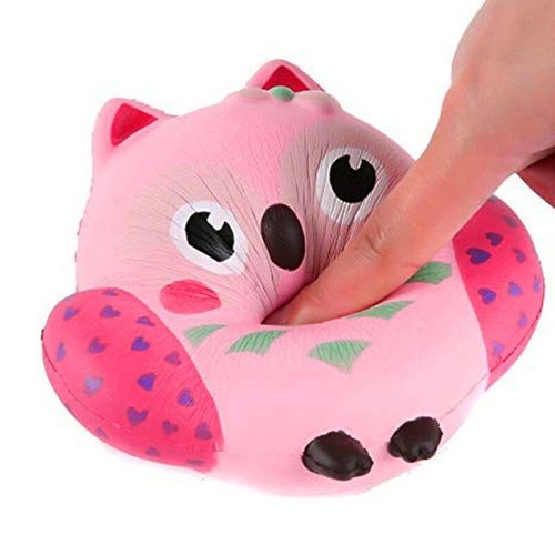 Hibou De Dessin Animé Rose, Jouet À Presser Doux Et Lent, Casse La Sangle Du Téléphone, Anti-Stress Pour Enfants Et Adultes